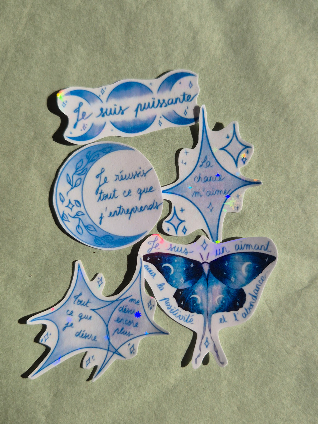 Stickers Lune et étoiles pour carnet de manifestation