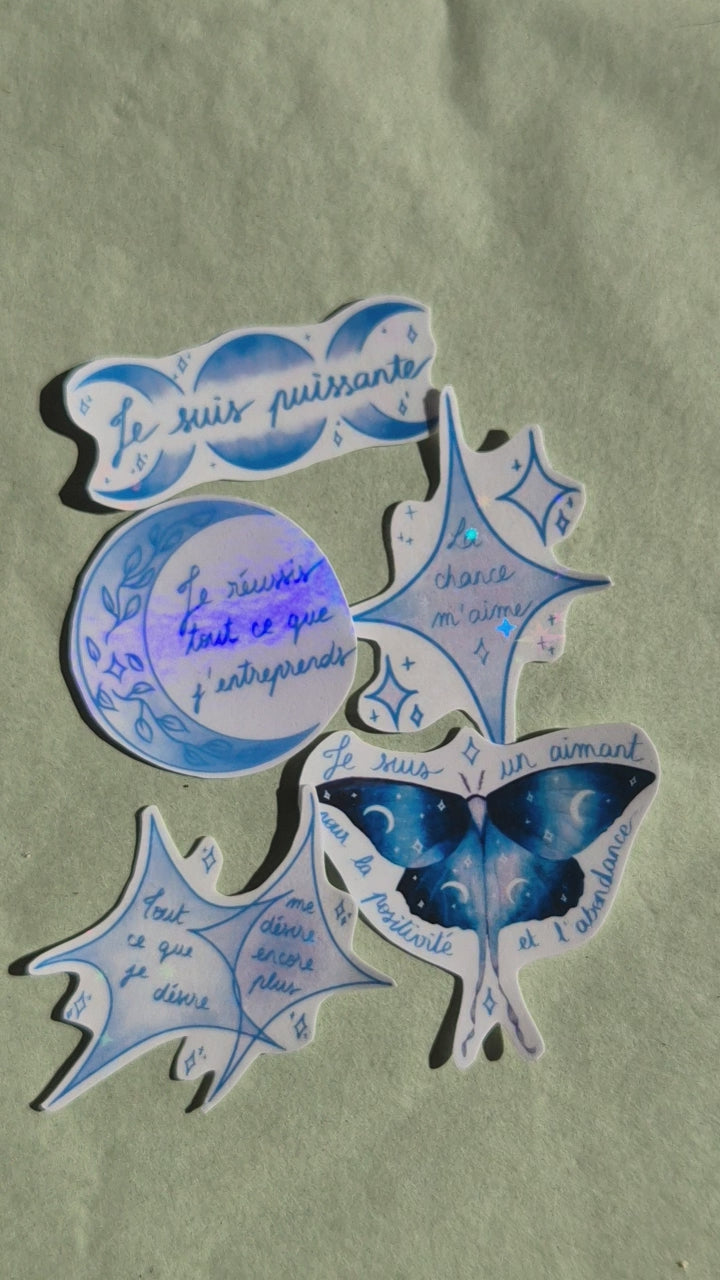 Stickers Lune et étoiles pour carnet de manifestation